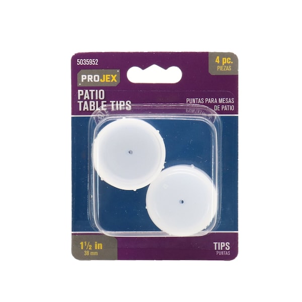 Projex Projex Plastic Patio Table Tips White Round 1-1/2 in. W 4 pk P0082 - main